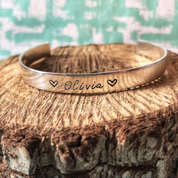 🆕 .925 Sterling Silver Children’s Handstamped Name Bracelet